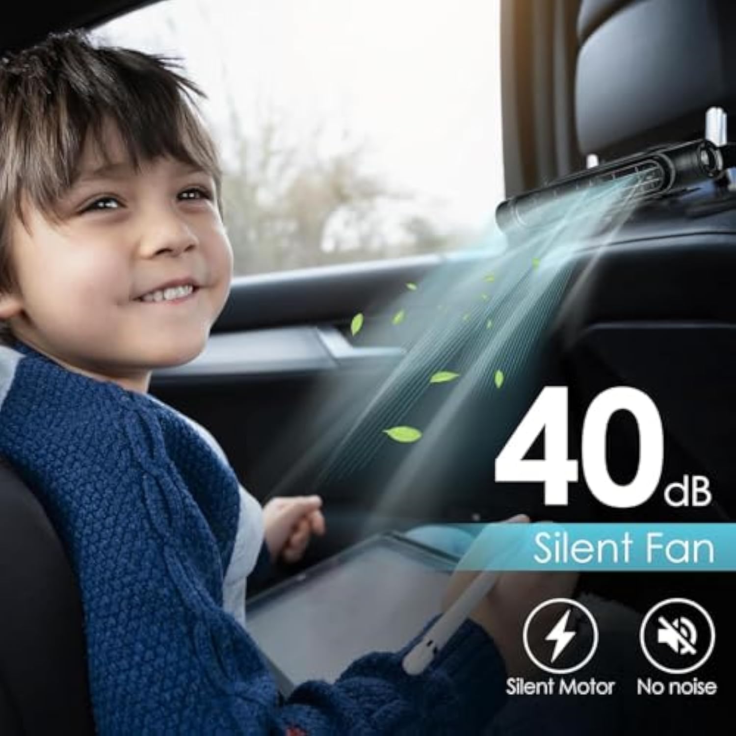 Car Seat Fan USB Plug-in Dual Turbo High Wind Power